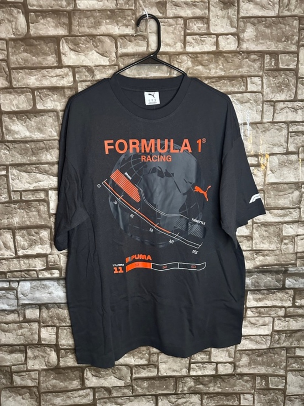 NWT Puma Formula 1 Racing Men's Black Graphic Tee Size Medium